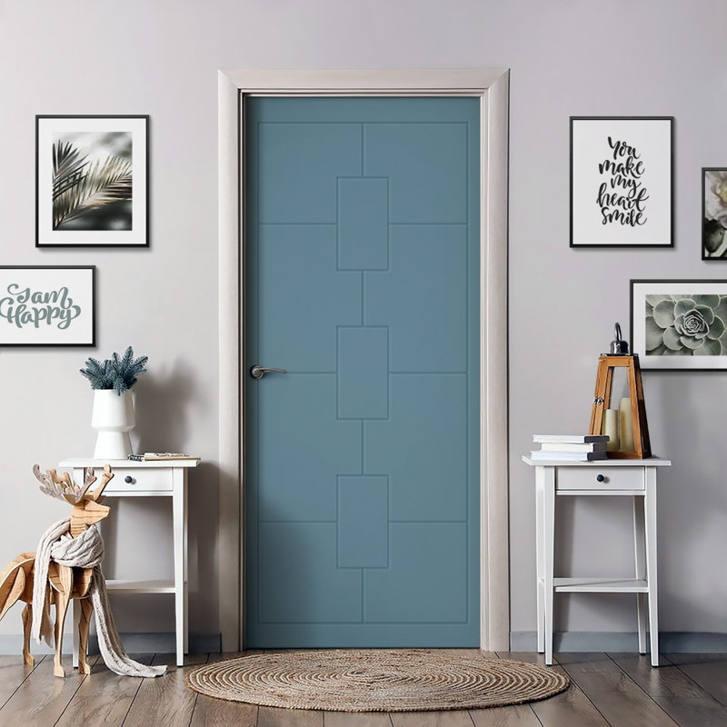 Porte standard à panneaux en bois, Bleu dignité, 30 po x 96 po