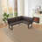 2 Piece Modern Dark Gray Faux Leather Corner Bench And Backless Bench With Tufted Upholstery And Metal Legs