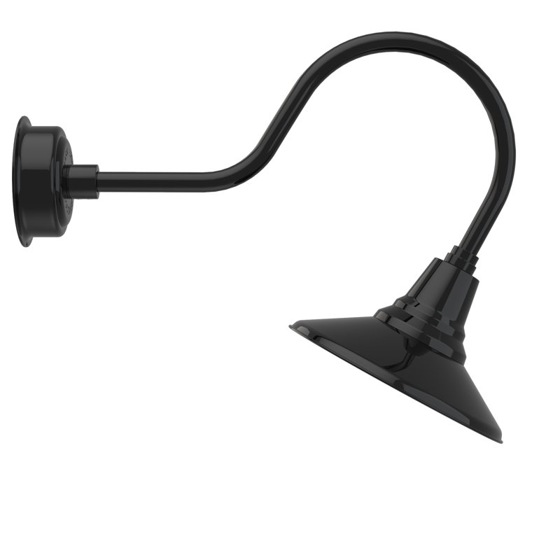 Luminaire de grange d’extérieur à del Albali, H 8po x l 12 po x P 12 po, Noir