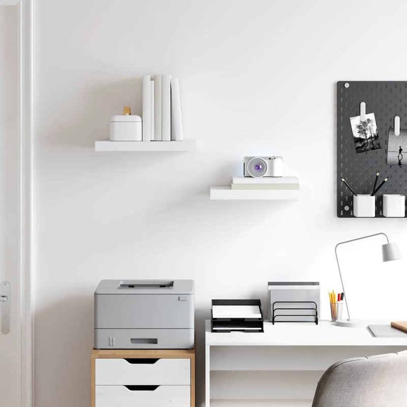 Tablette murale Tablette flottante à fixation murale pour cadre photo, Blanc, H 1,5 po x l 15,7 po x P 9,1 po
