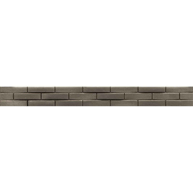 Ambiance 1.25" x 12" Resin Stagg Brick Border Tile, Brushed Nickel
