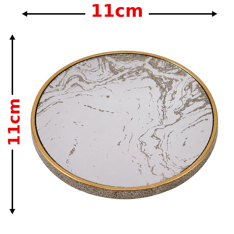 Round 4 Piece Coaster Set With Holder