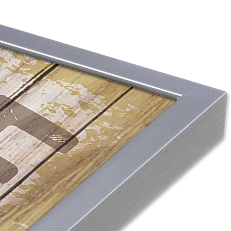 «Welcome to the Cabin» par Nicole DeCamp, reproduction d'art, L 32 po x H 24 po, Argent, Impression encadrée