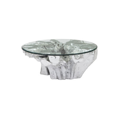 Cast Root Coffee Table With Glass
