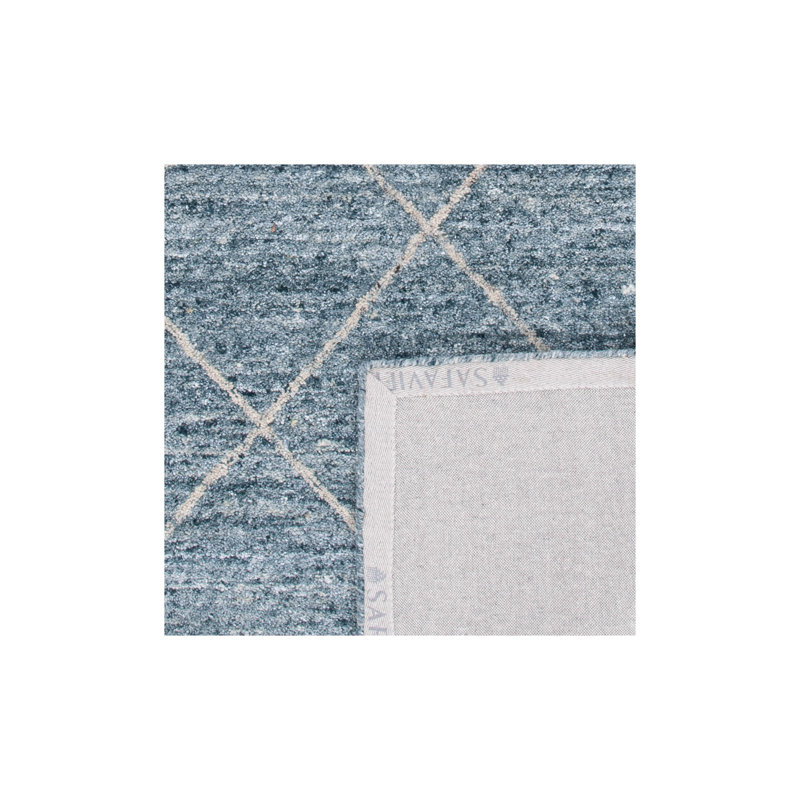 Tapis gris / olive en laine touffeté à la main Moniz, Rectangle 8 pi x 10 pi