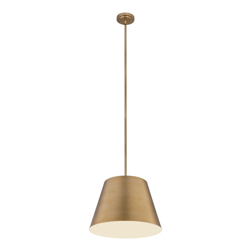 Luminaire suspendu à 1 lumière Wolleik, Or moderne, H 94,5 po x l 18 po x P 18 po