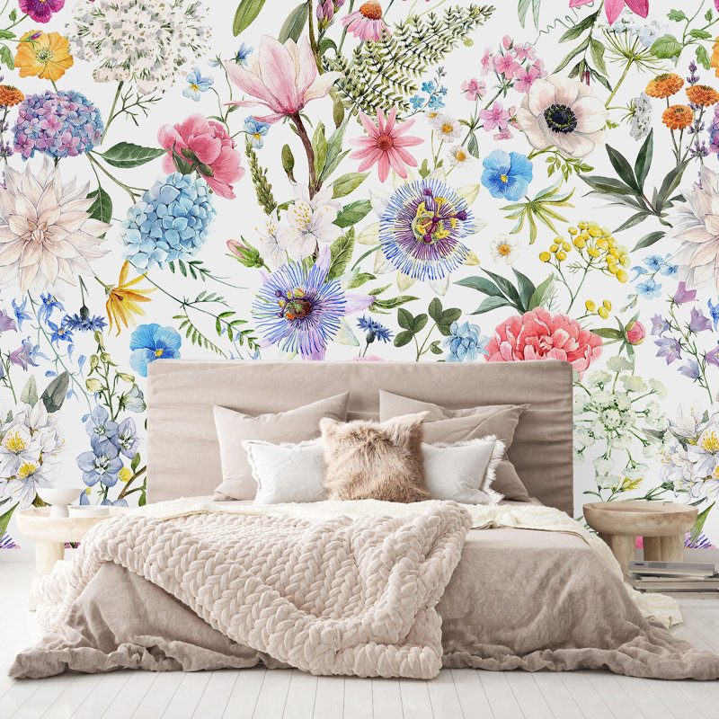 Floral Wall Mural, 100" W x 8.33" L