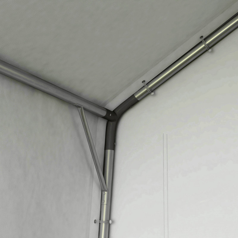7 ft. W x 12 ft. D Metal Lean-to Storage Shed, Beige