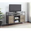 Meuble télé Baina en chêne rustique et finition noire Simplicité moderne: meuble télé avec tablette ouverte rectangulaire qui allie design moderne