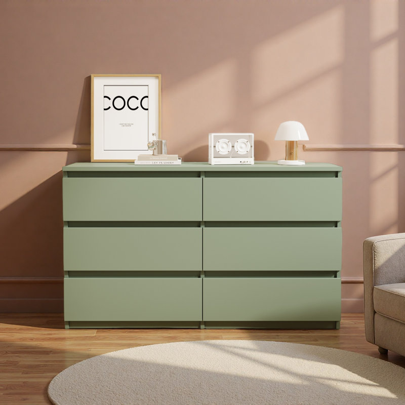 Grande commode 6 tiroirs, Vert