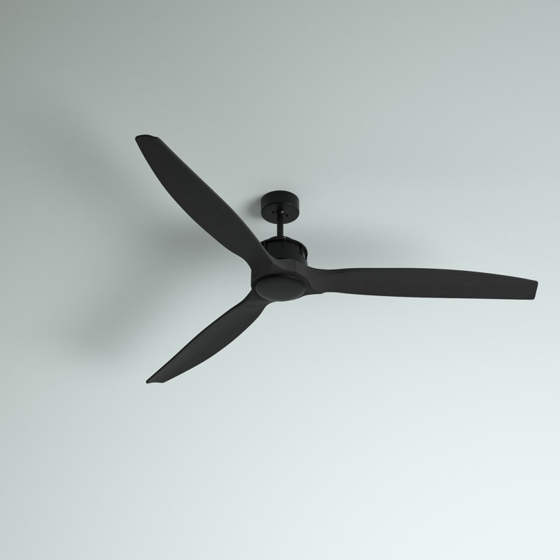 Akmani 60" Modern Black Ceiling Fan with Remote Control, Energy Efficient DC Ceiling Fan, Quiet High Airflow Solid Wood Blades