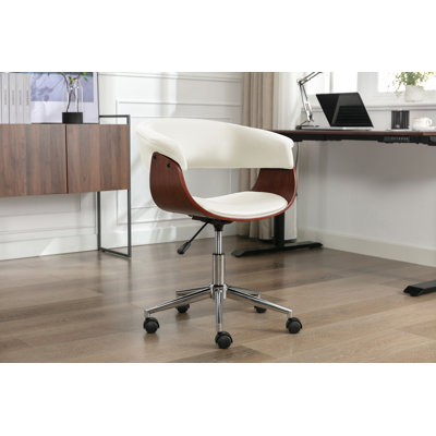 Rhodes Faux Leather Mid-Century Office Chair