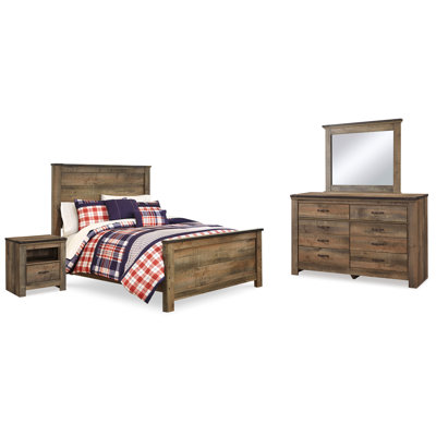 Trinell Panel Bed, Dresser, Mirror and Nightstand