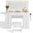 46’’ L Large Modern Style Makeup Vanity Desk With Mirror, LED Lights And Power Outlet, 11-Drawer Vanity Set With Stool-563995458