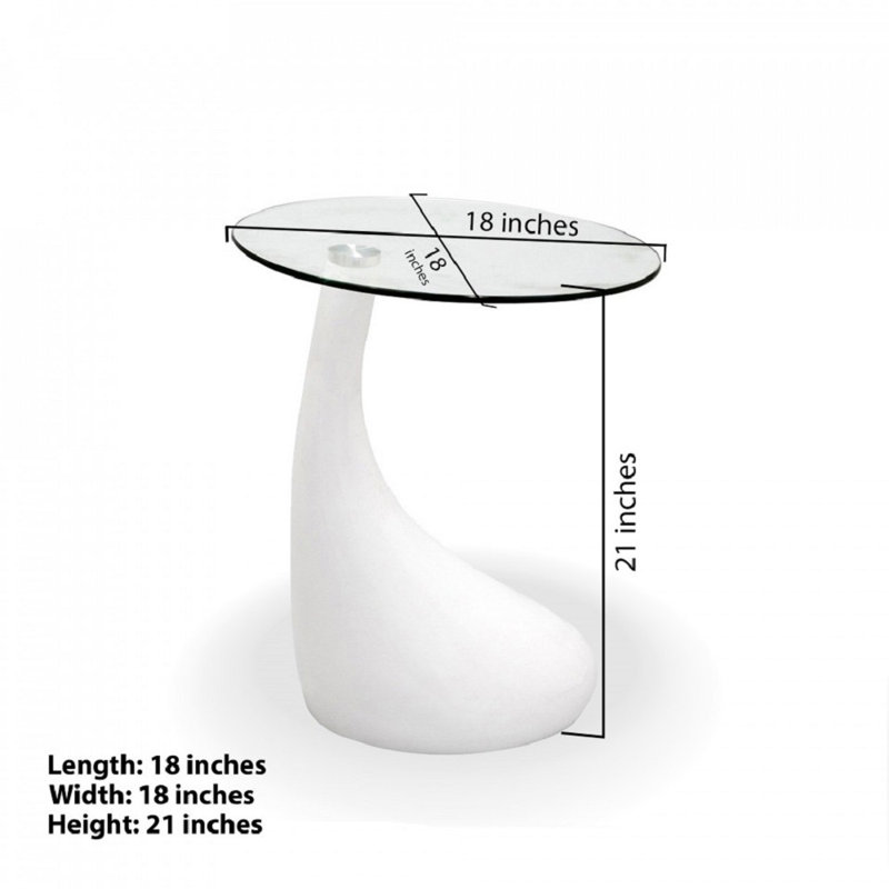Table de bout Cate Tear Drop, Blanc