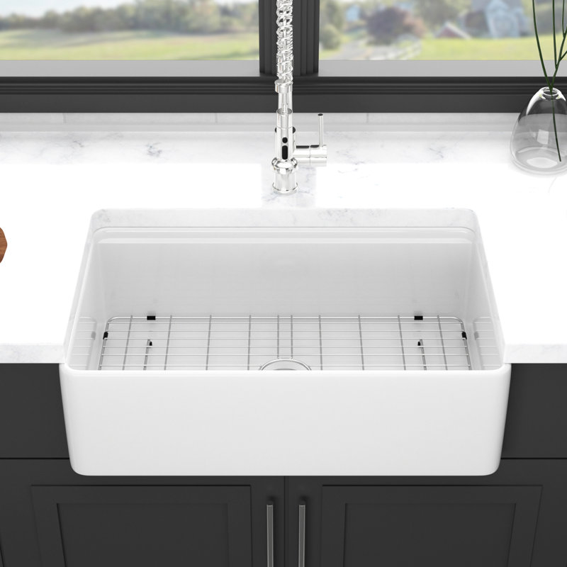 Évier en céramique blanc 33X20 - Bol simple avec poste de travail pour la beauté et l'efficacité pratique de la cuisine