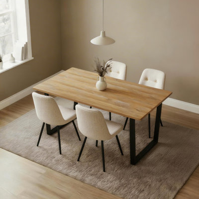 Vigo Solid Pine Dining Table and 4 Chairs Set
