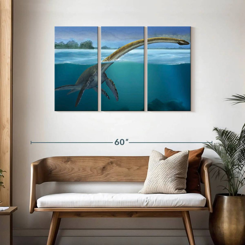 Brampt Elasmosaurus, 28" H x 45" W