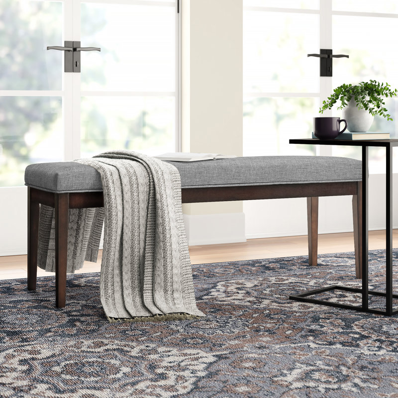 Banc en bois massif Lancaster, Lin gris