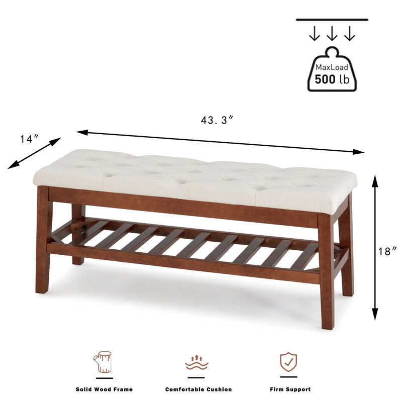 Banc de rangement Jesha, Gris foncé