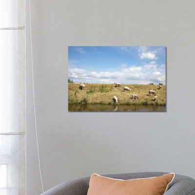 Grazing Sheep 1 Piece Wrapped Canvas Wall Art