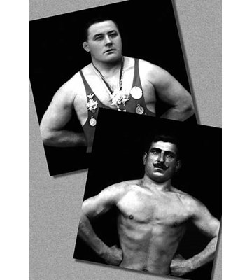 « two bodybuilding champions », reproduction de photo