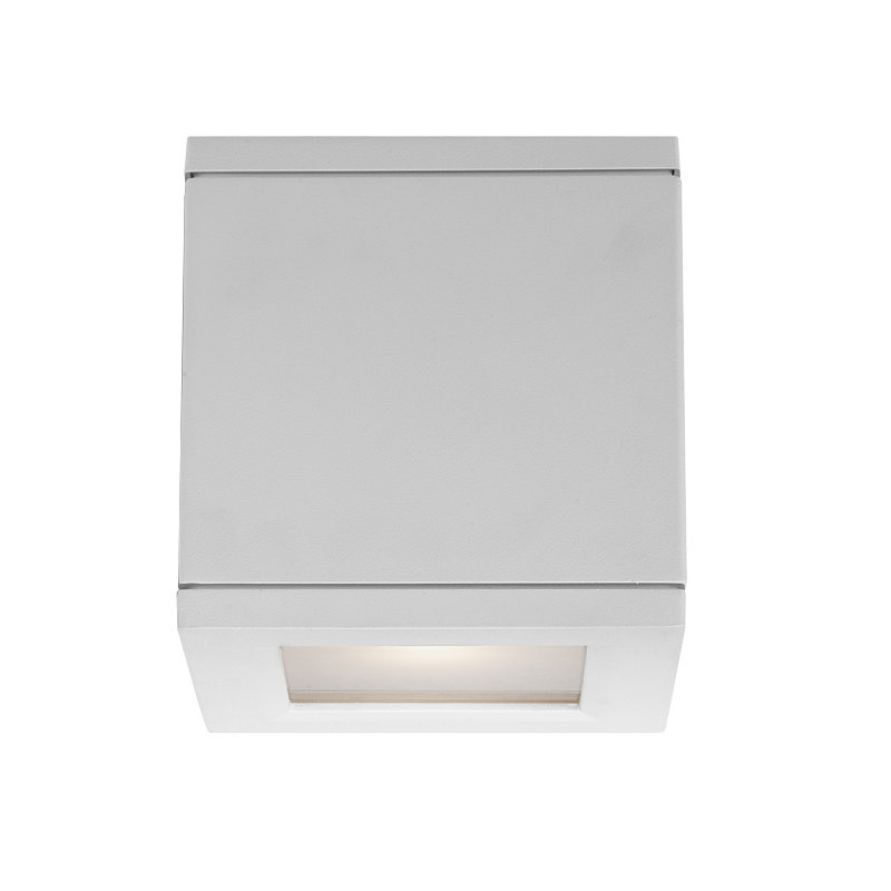 Plafonnier encastré d'extérieur 2 lumières Rubix, Aluminium brossé