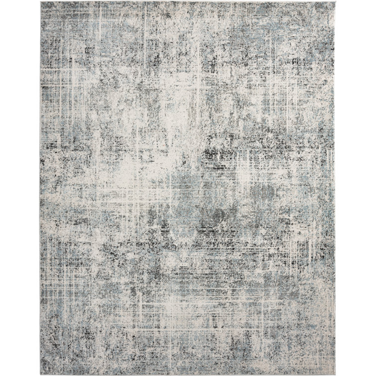 Abstract Area Rug in Grey