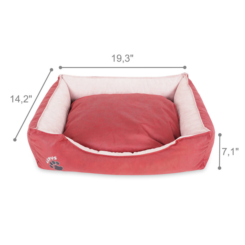 Panier de support pour chien, Petit (l 19,3 po x P 14,2 po x H 7,1 po), Bourgogne / Crème