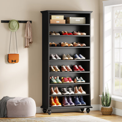 30 Pair Shoe Storage Cabinet with LED Lighting