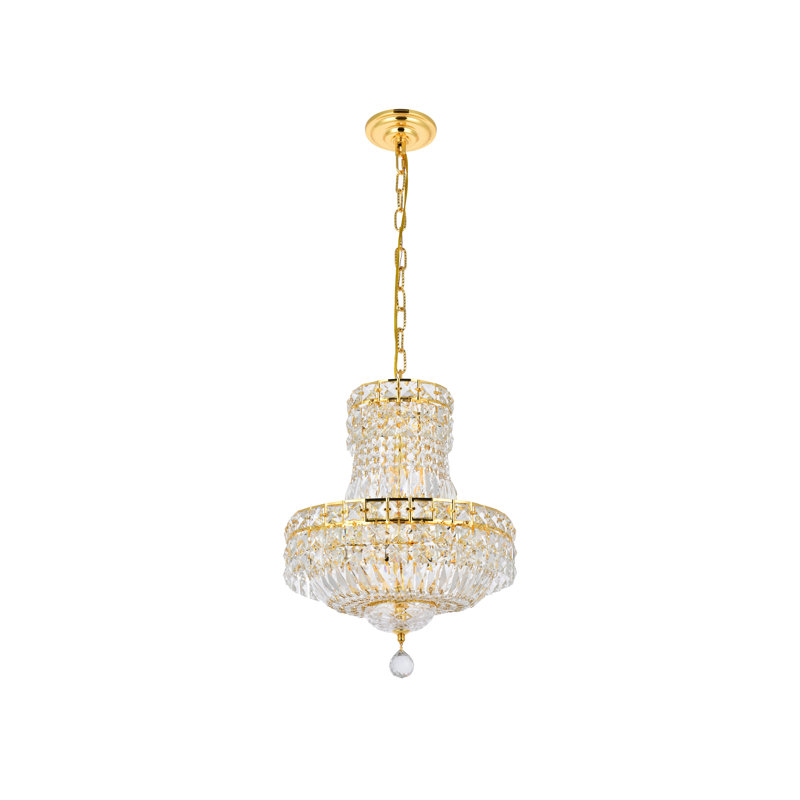 Stinnett 6 - Light Dimmable Empire Chandelier, Gold, 19" H x 14" W x 14" D