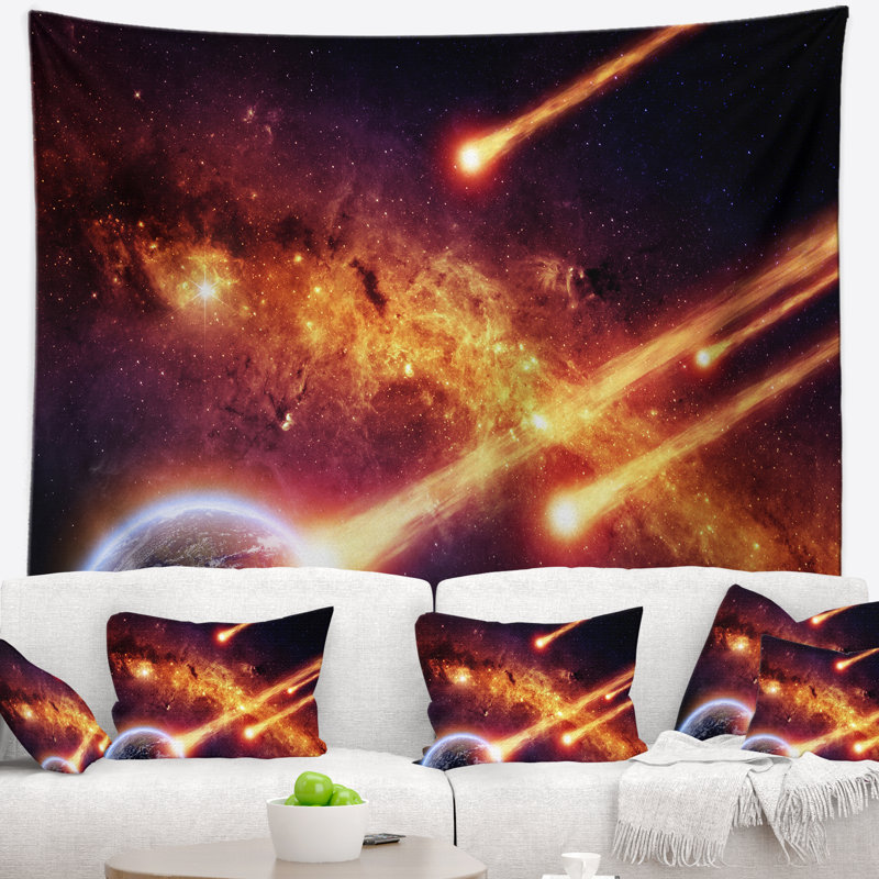 Tapisserie spacescape fire from planets, H 32 po x l 39 po