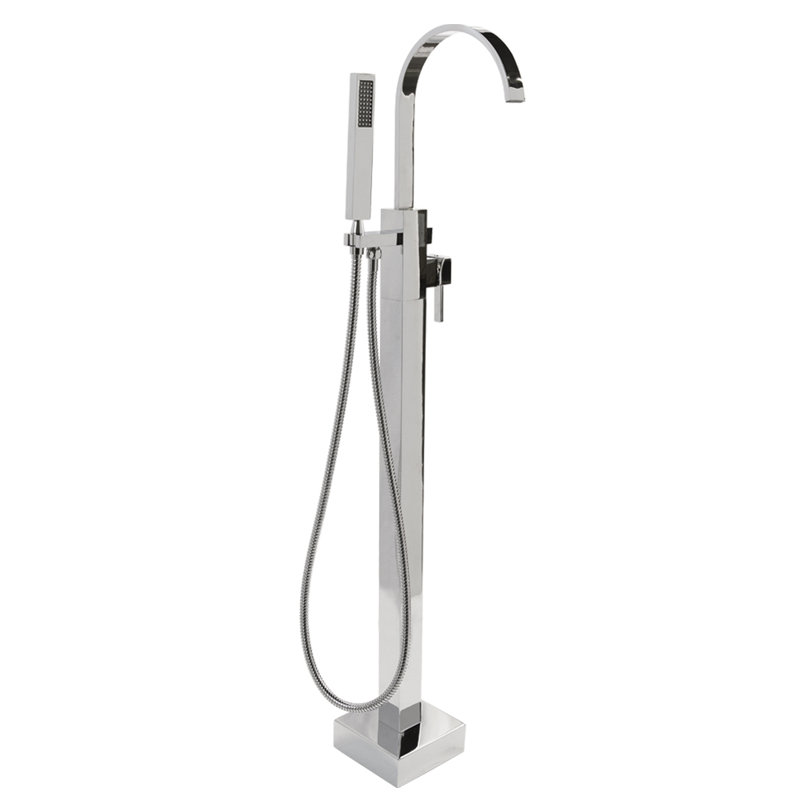 Kubista Tub Filler with Diverter, Polished Chrome