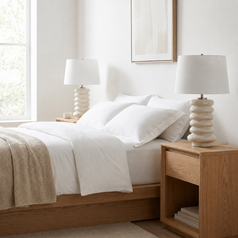26" Ceramic Table Lamp With White Shade