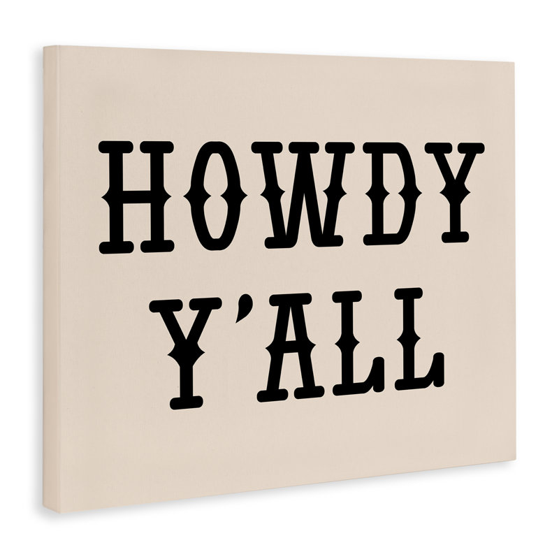 Art mural sur toile Southwestern Howdy Y'all, design par Daniela Santiago, H 30 po x l 40 po