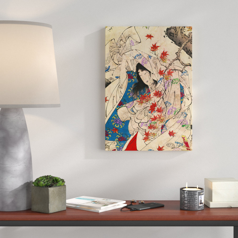 Vintage Japanese Oriental by - Wrapped Canvas