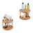 Lavish Home Lazy Suzan All-Natural Bamboo Round Two Tier Turntable Kitchen, Pantry and Vanity Organizer and Display with 10 Inch Diameter