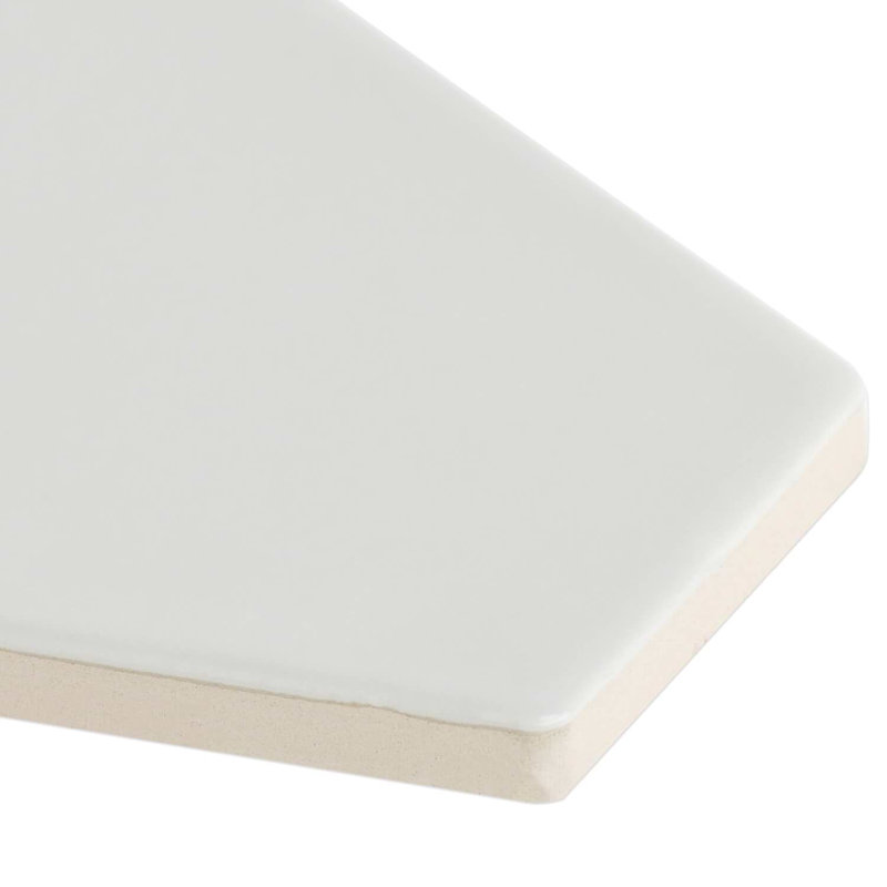 Manchester 4x8 Hexagon Glossy Ceramic Tile, Dove Gray
