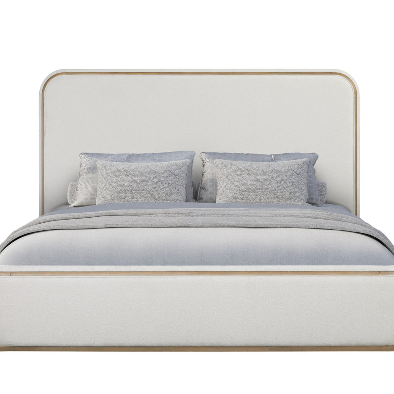Lit tapissier - Caramel et sable blanc, Grand lit