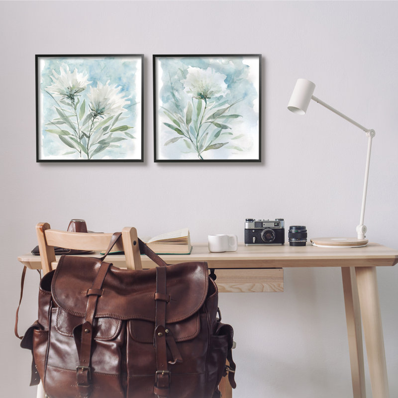 «Soft Spring Flower Still Life», ensemble de 2 impressions à l'aquarelle, H 17 po x l 17 po x P 1,5 po