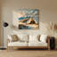 Art mural en métal beige Coastal Beach Camp-829682110