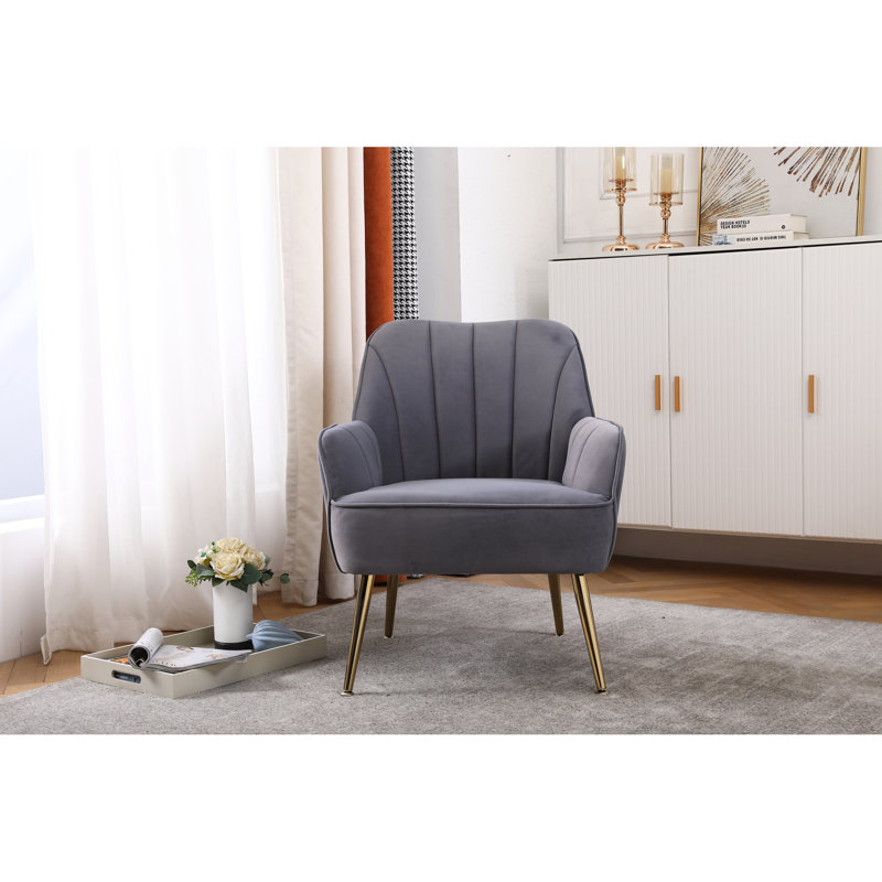 Fauteuil chic en velours Mid Century
