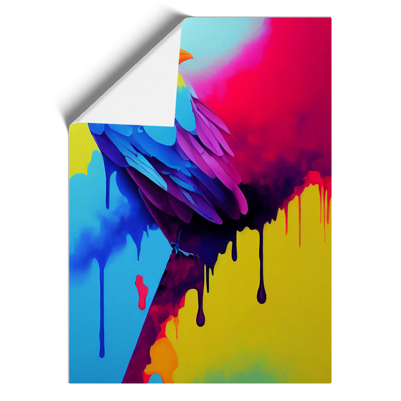 Bird Paint Drips No.3 - Wall Art, 42cm H x 29.7cm W, Paper, No Matte