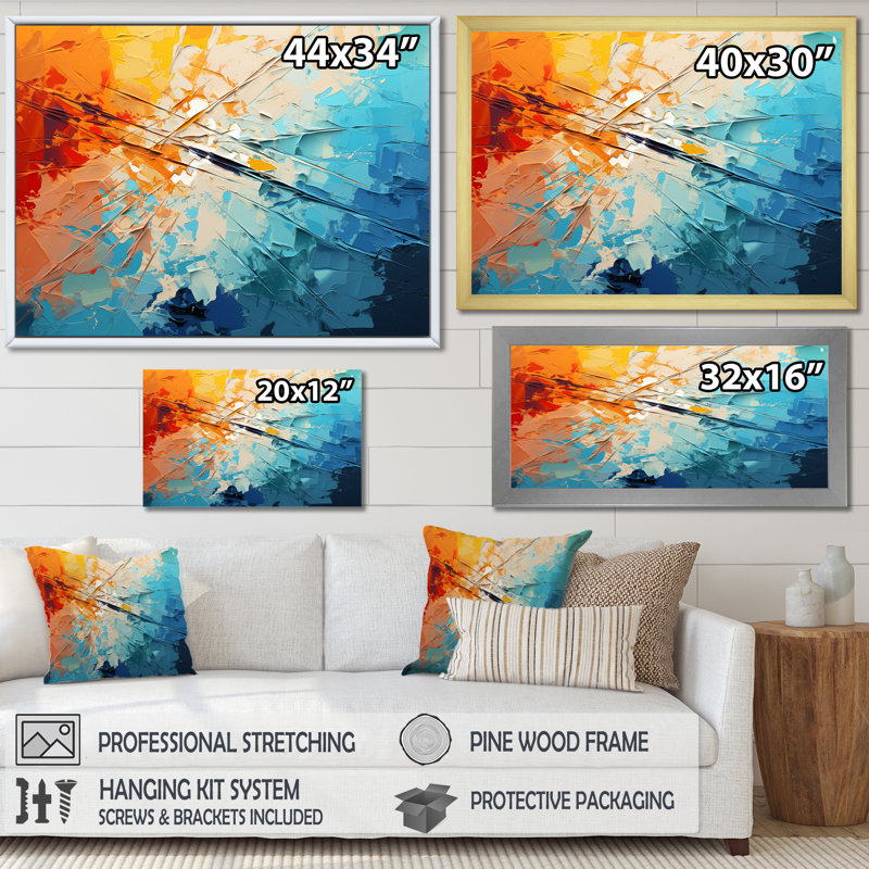 Panneaux solaires bleu sarcelle Minimalisme - panneaux solaires, Cadre flottant doré, H 12 po x l 20 po x P 1 po
