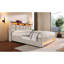 Grand lit avec lumières à DEL et poche latérale pratique - rangement rembourré naturel-84594136-84594149