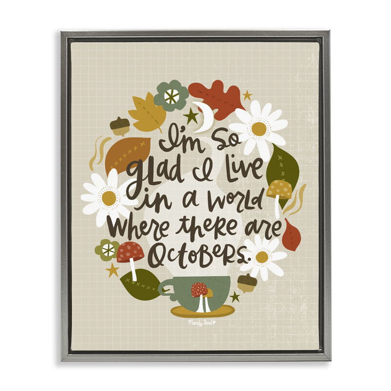 Cadre flottant A World Where There Are Octers, design par Mandy Ford Art + Illustration, Cadre flottant gris lustré