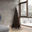 Slim Black Fir Artificial Christmas Tree with LED Orange Lights with Stand-2003263931
