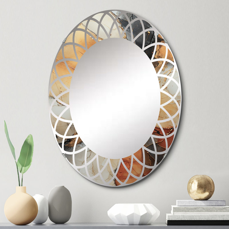 Tellistown - Miroir mural moderne ovale, 30 po x 20 po
