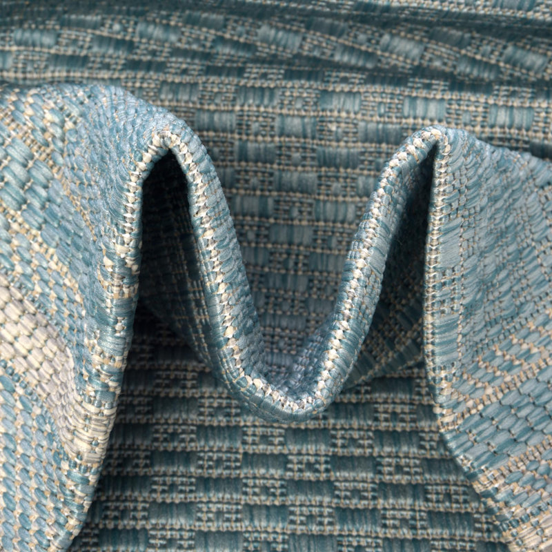 Tapis intérieur / extérieur Sevinc, Teal, Rectangle 8' x 11'4"
