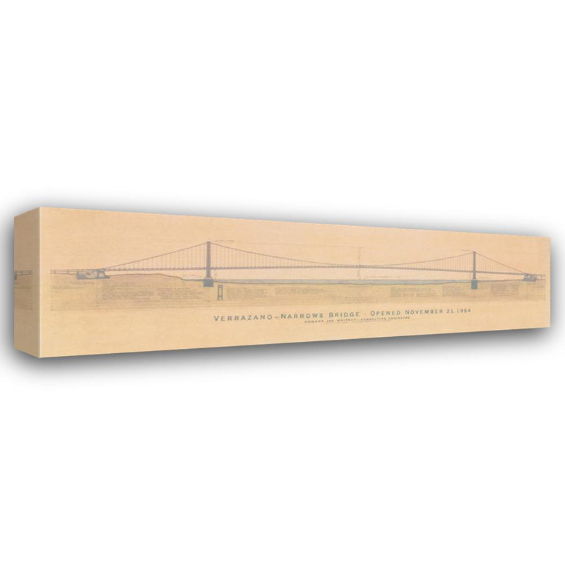 Verrazano Bridge Drawing, 14" H x 48" W